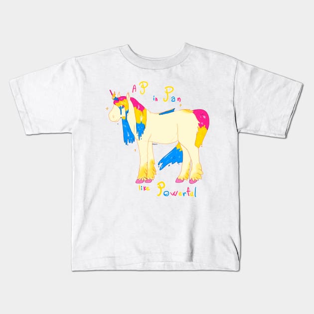 Powerful Pan Sea-horse Kids T-Shirt by Resuri